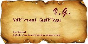 Vértesi György névjegykártya